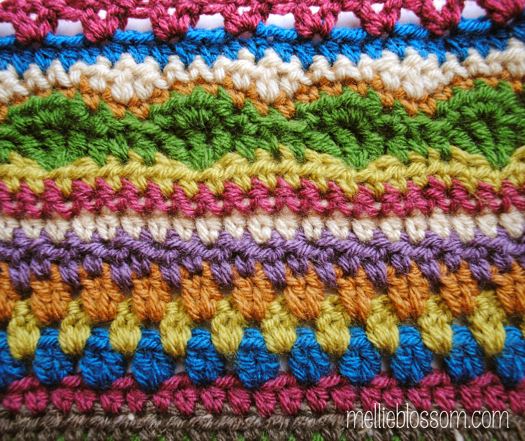 Crochet Stripe Blanket mellie blossom